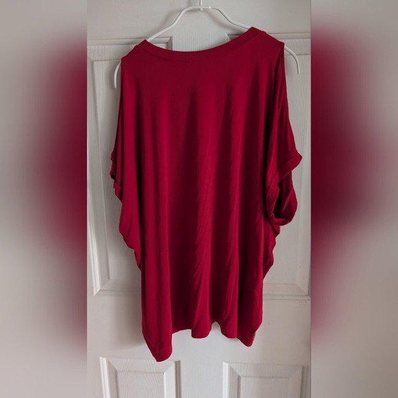 I.N.C. International ConceptsWomen's Cold-Shoulder Studded Top Red Zenith L EUC - Picture 8 of 9